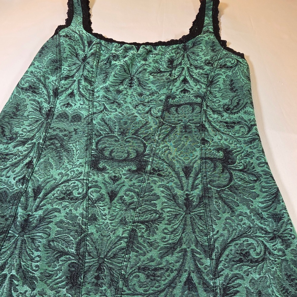 Arianne Florence Cami Corset Womens M Green Baroque Lace Trim Top Whimsigoth - Picture 4 of 7